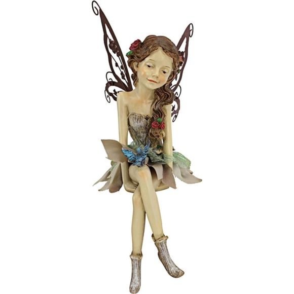 Fannie The Garden Fairy Sitting Statue, 12 Inch, 12", Single - Picture 2 of 6
